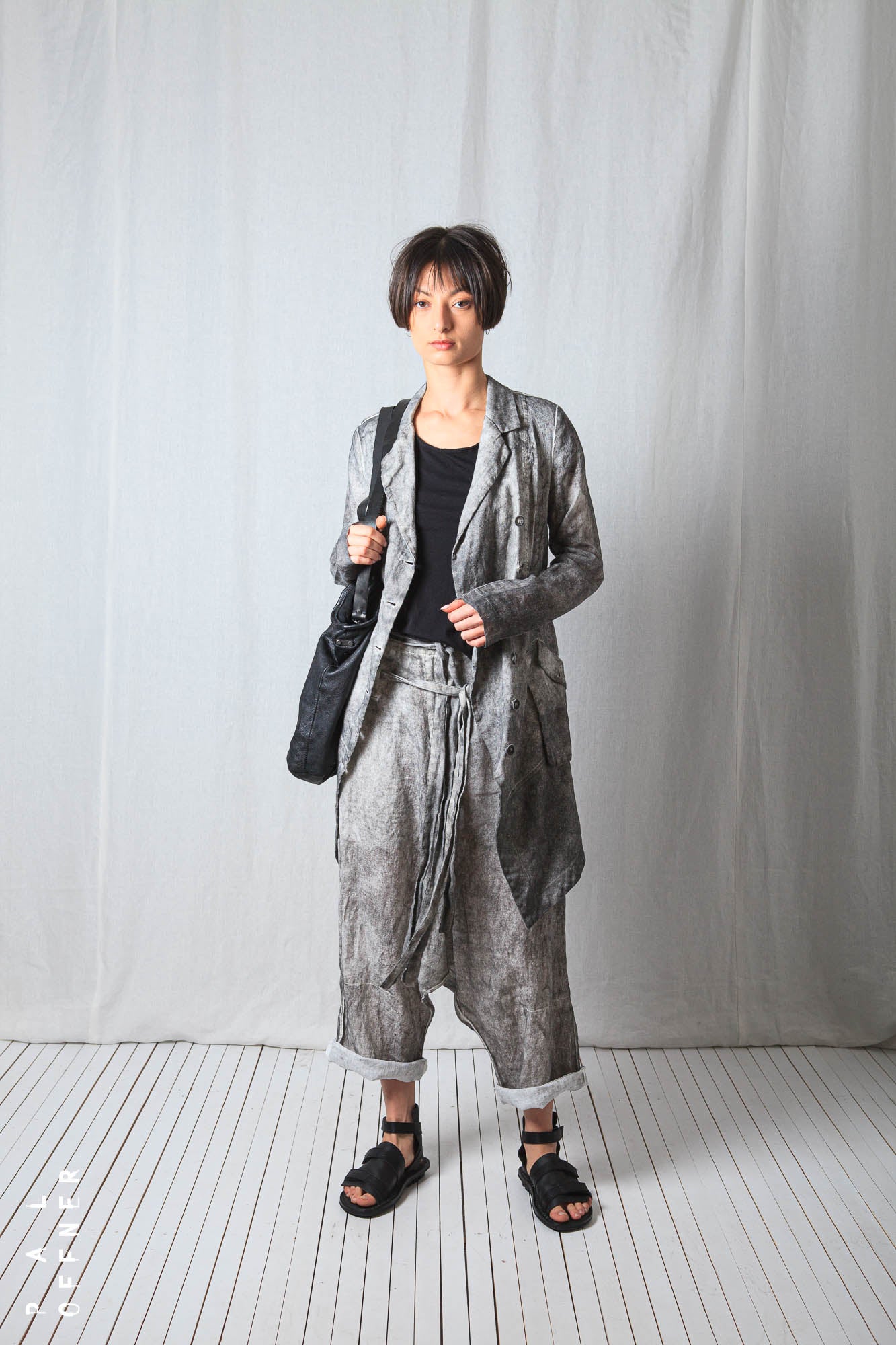 Asymmetric Penguin Coat_Linen