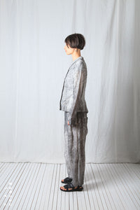 Asymmetric Short Jacket_Linen