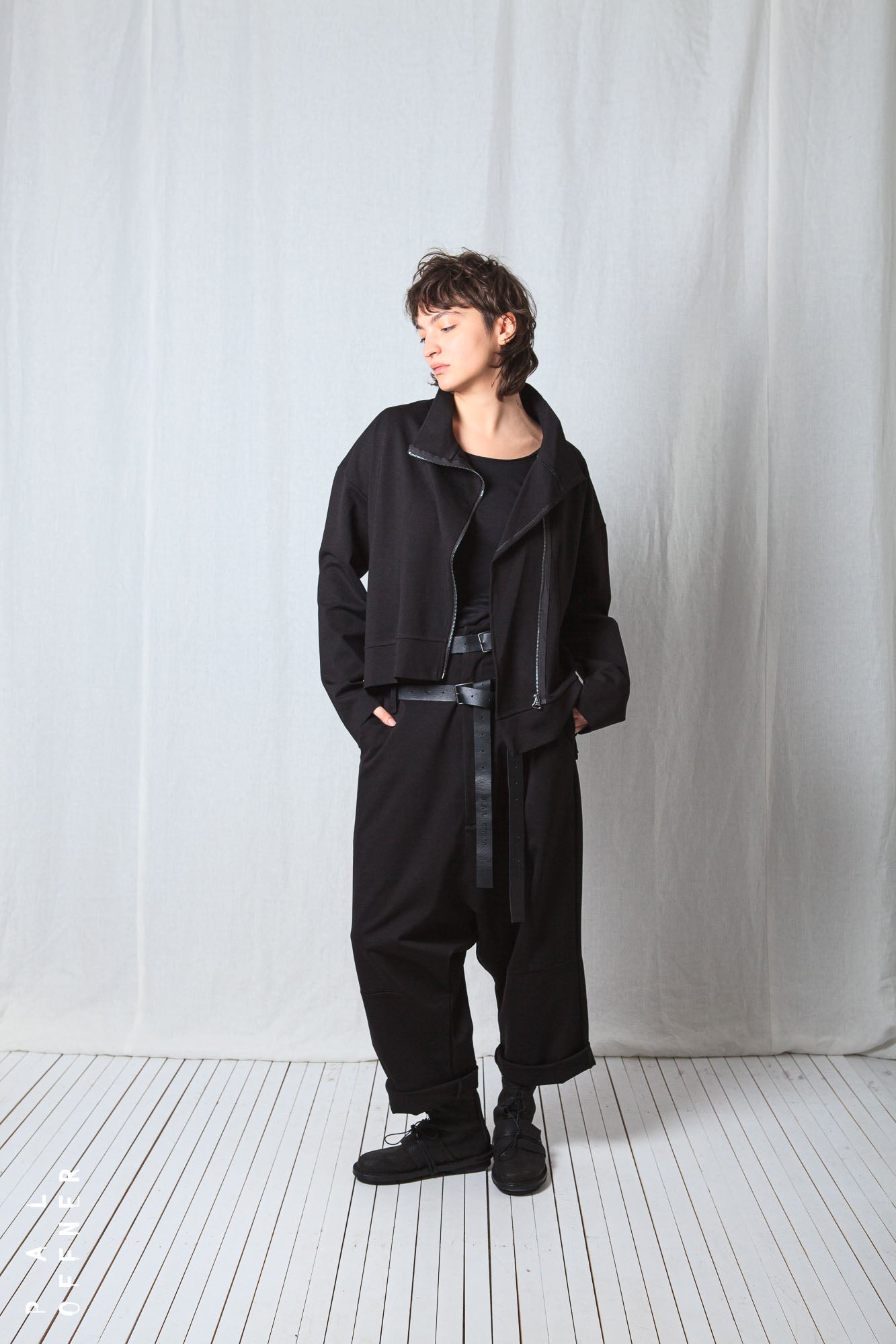 Asymmetric Zipper Cardigan_Luxury Bi-Stretch Trico