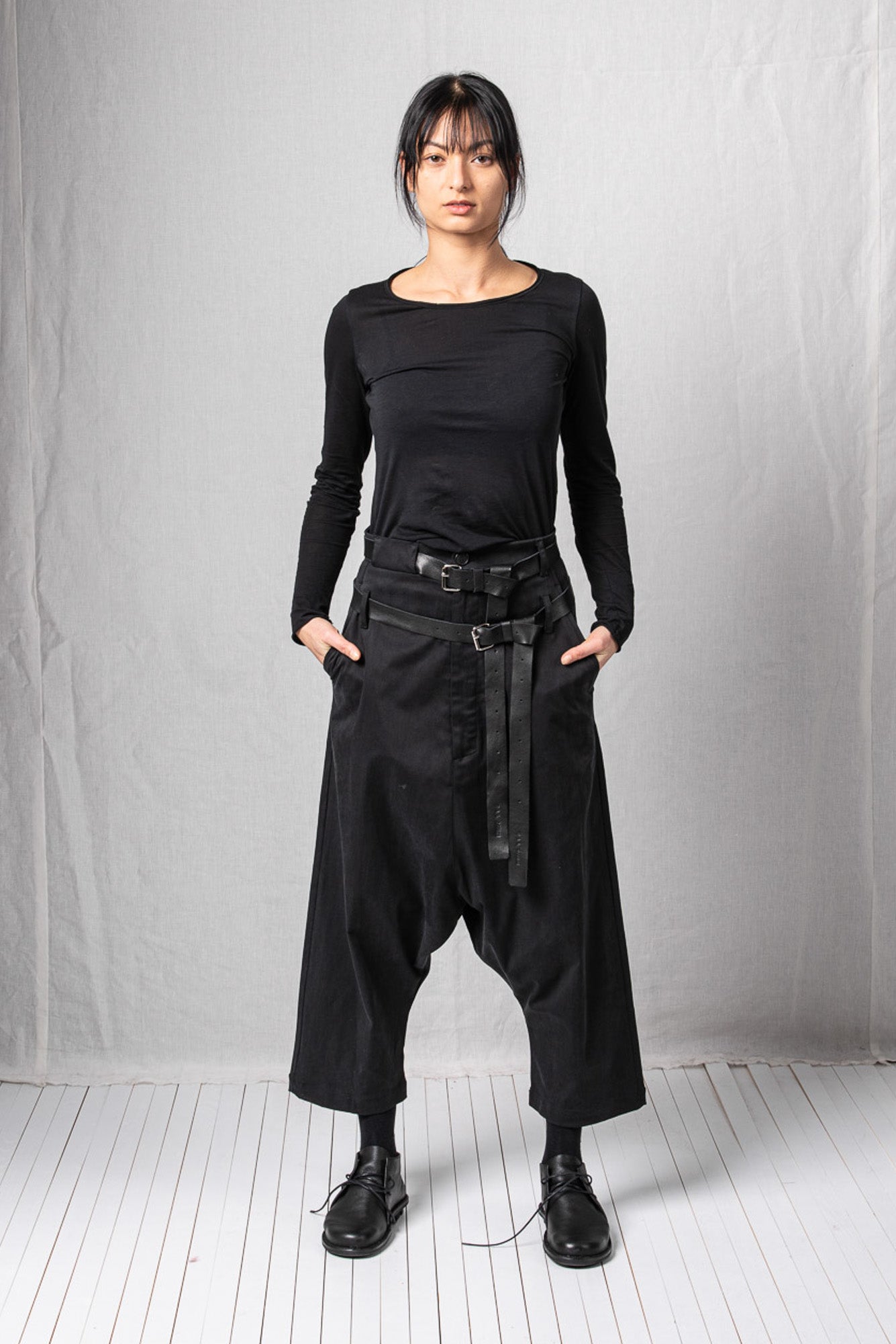 Big Double Belted Trousers_Soft Tencel Stretch