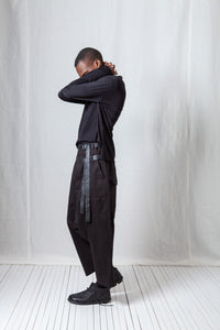 Big Double Belted Trousers_Super Denim Stretch