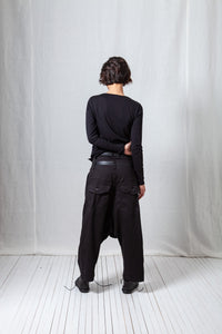 Big Double Belted Trousers_Super Denim Stretch