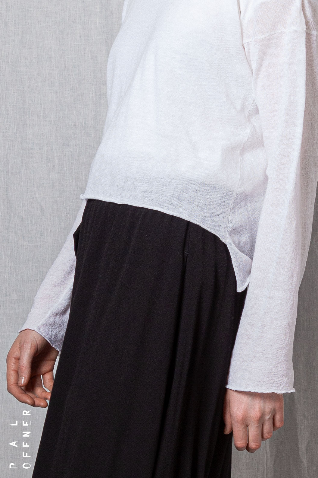 Cropped Pullover_Light Linen Cotton Knit