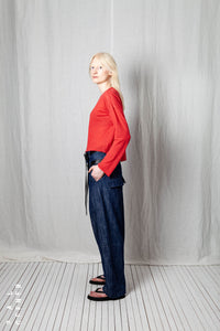 Cropped Pullover_Light Linen Cotton Knit