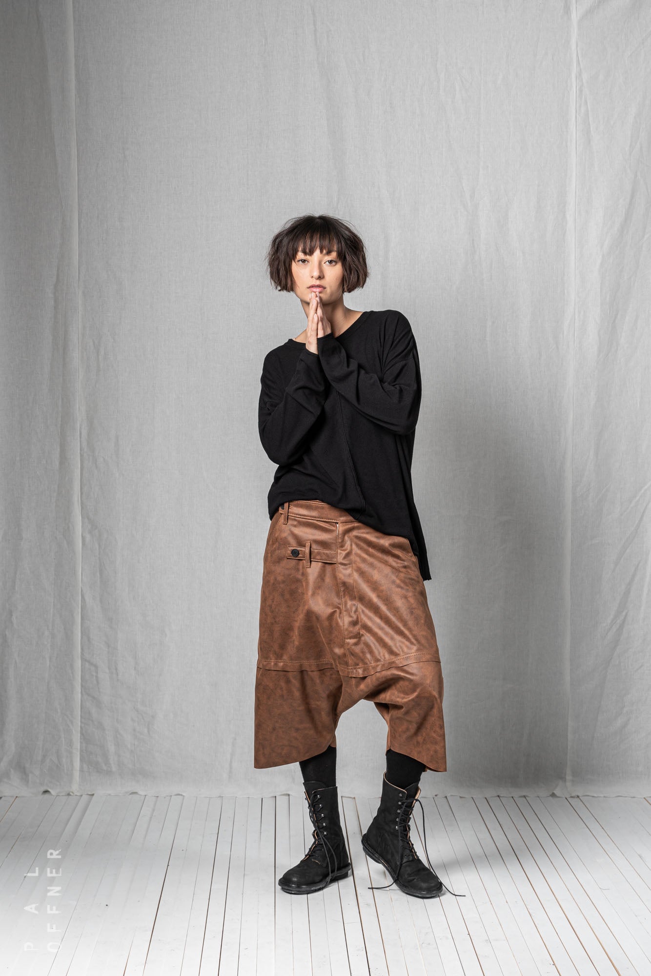 Cropped Trousers_Vegan Leather