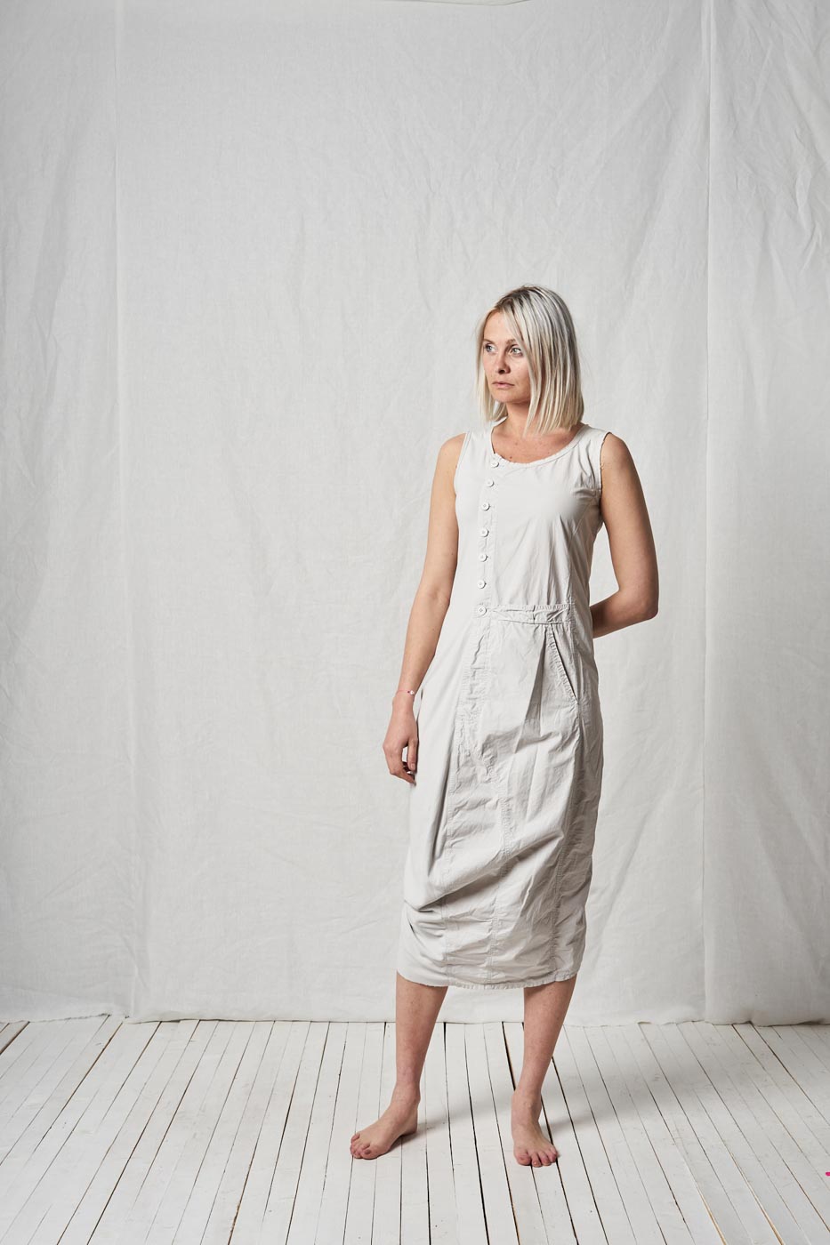 Deconstructed Balloon Dress_Cotton Jersey + Poplin