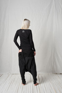 Deconstructed Low Crotch Trousers_Cotton Stretch + Poplin