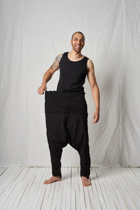 Deconstructed Low Crotch Trousers_Cotton Stretch + Poplin
