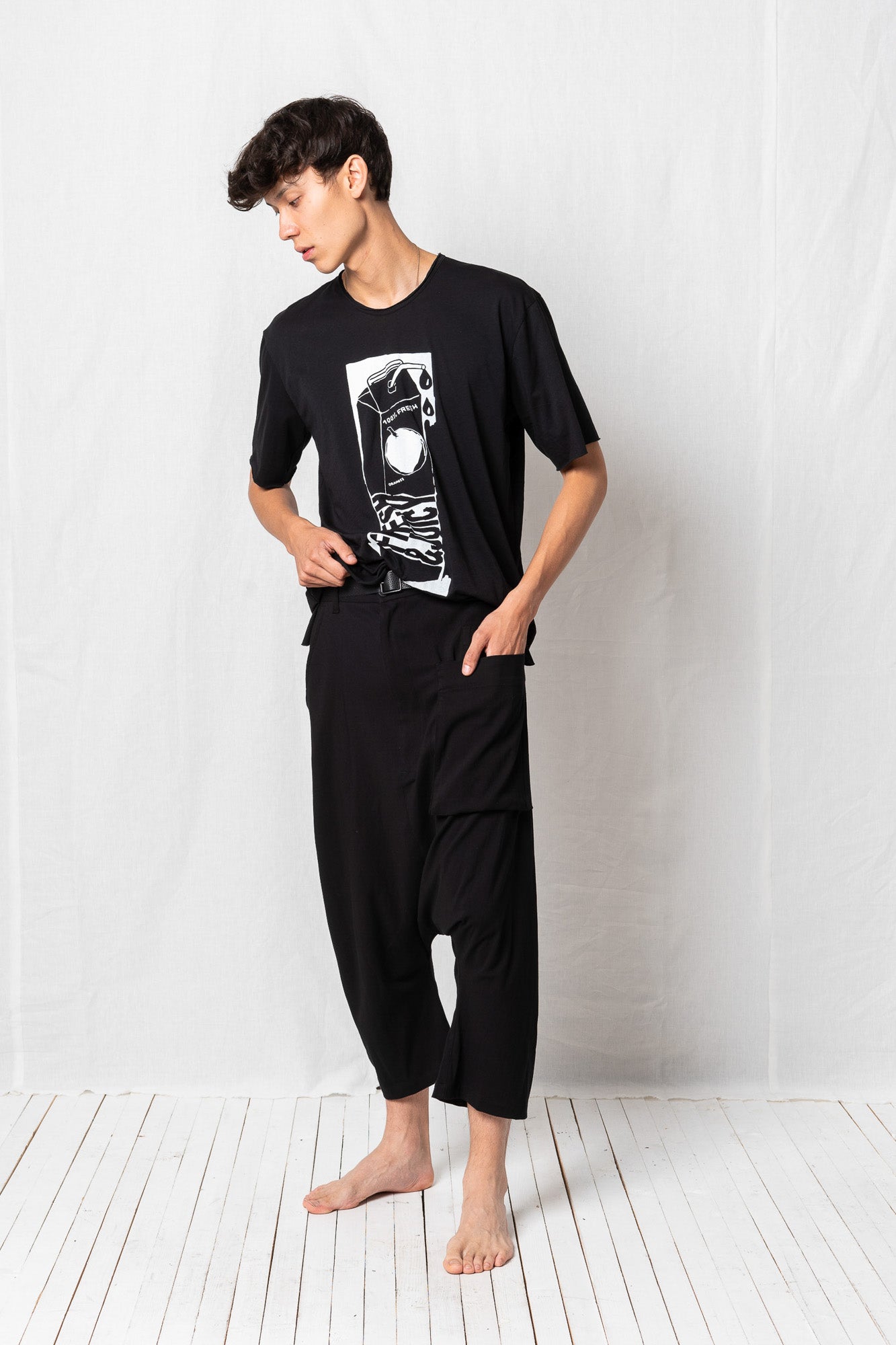 Deconstructed Low Crotch Trousers_Soft Stretch