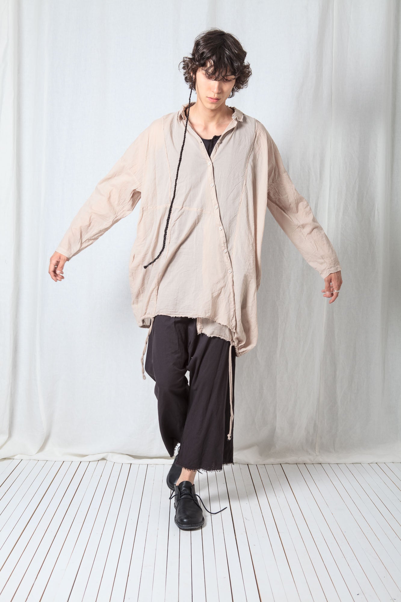 Distorted Oversize Shirt_Sheer Cotton Voile