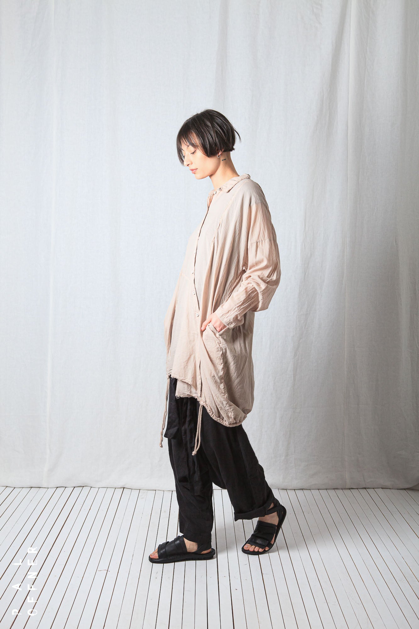 Distorted Oversize Shirt_Sheer Cotton Voile