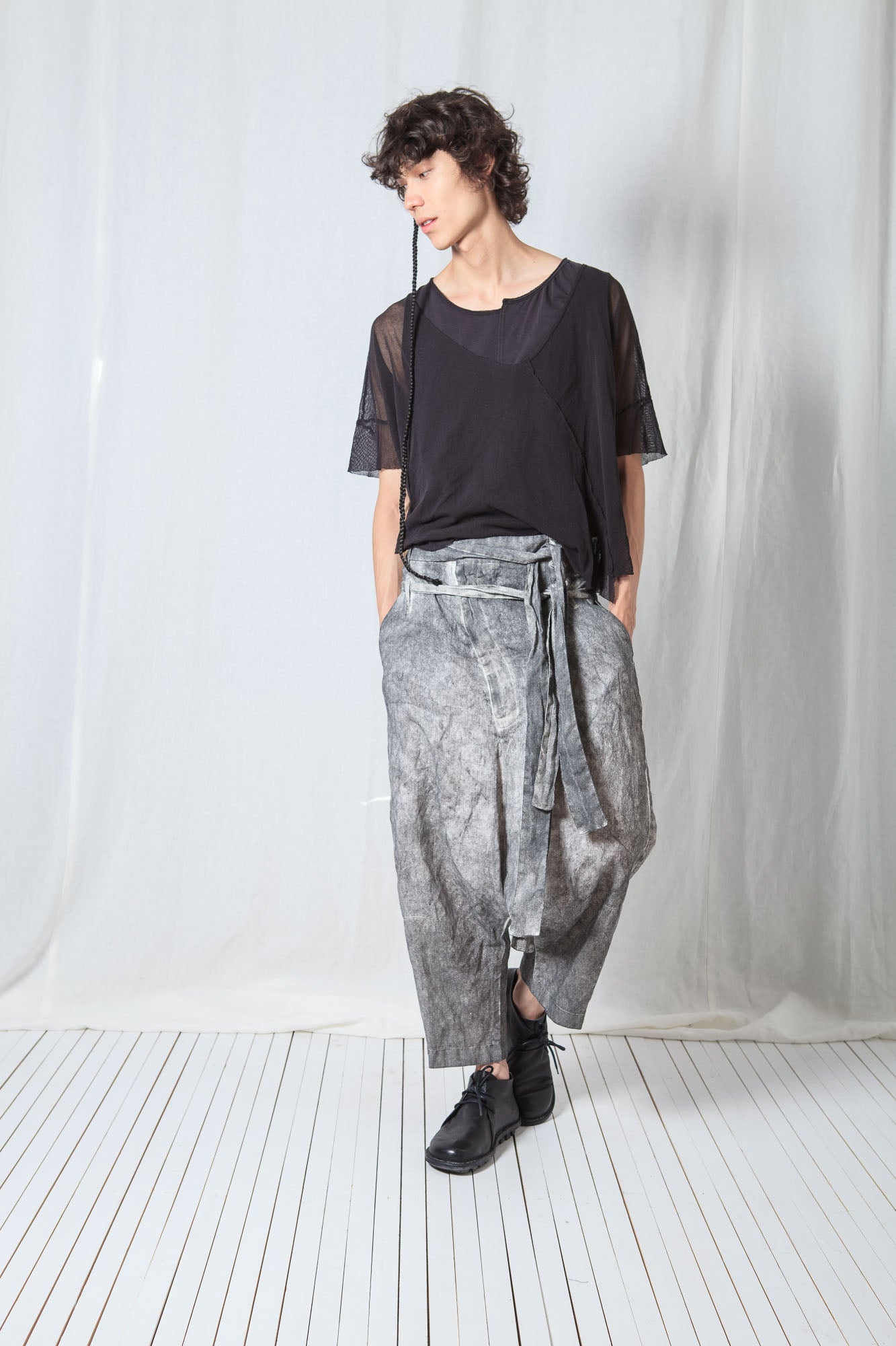 Double Belted Trousers_Linen