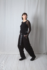 Double Belted Trousers_Luxury Bi-Stretch Tricot