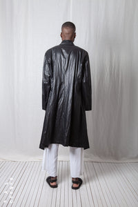 Draped Coat_Coated Viscose