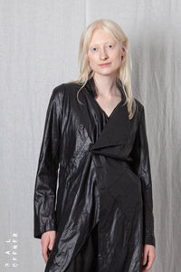 Draped Coat_Coated Viscose