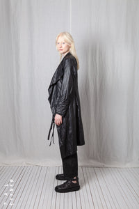 Draped Coat_Coated Viscose