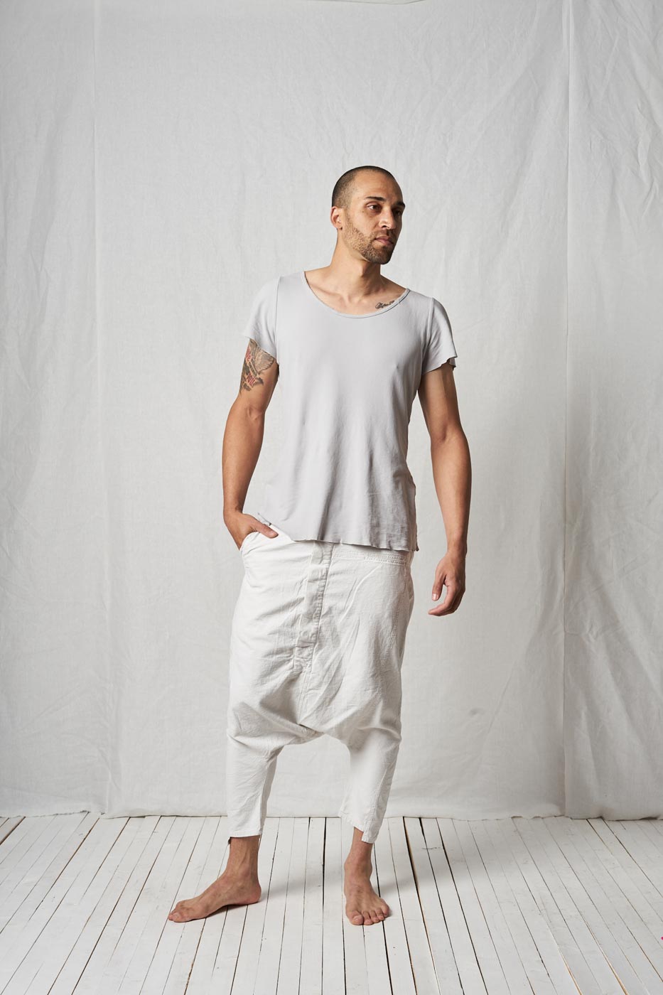 Extreme Low Crotch Trousers_Crepe Stretch