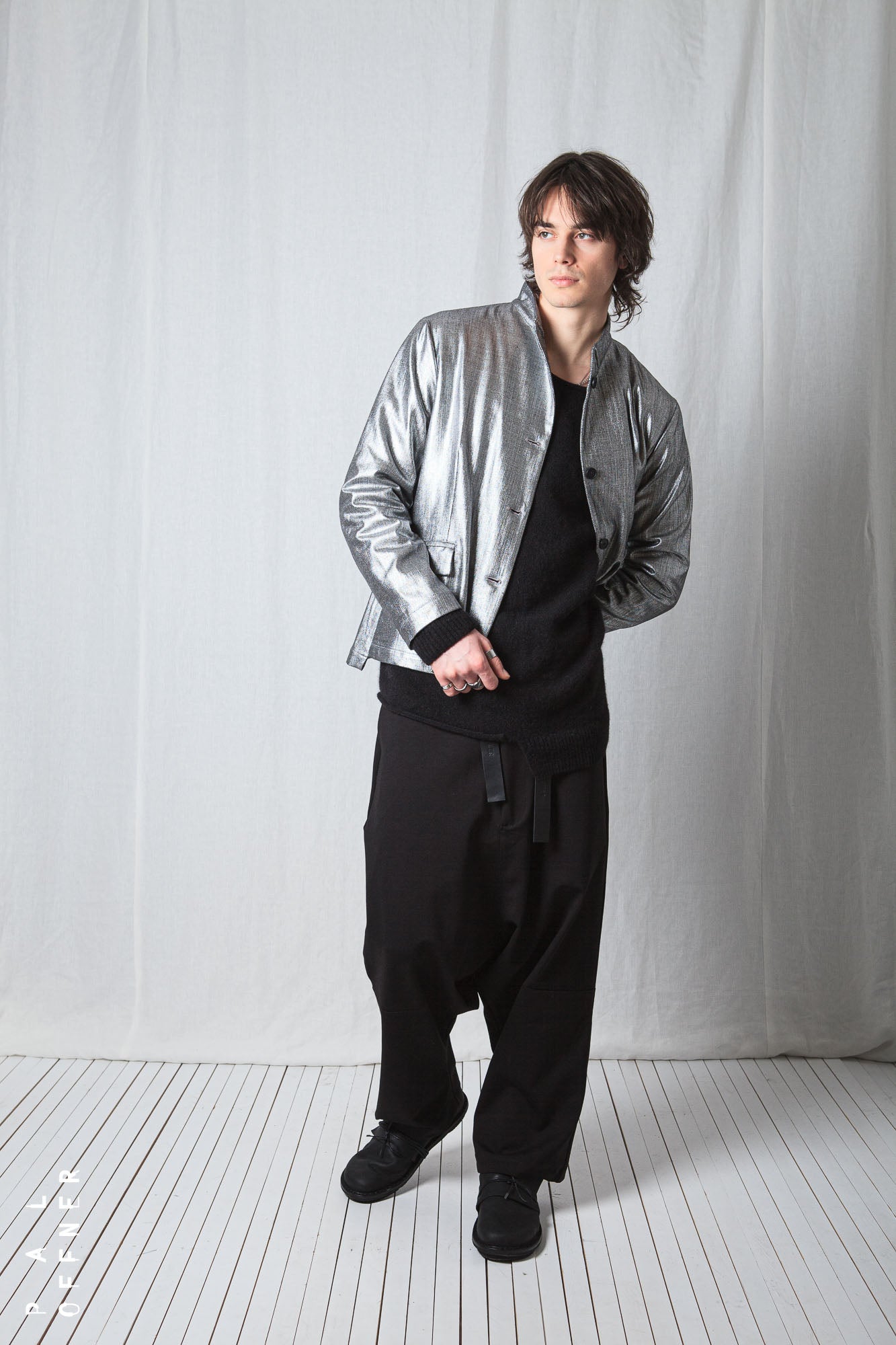 Fitted Clean Jacket_Metallic Denim