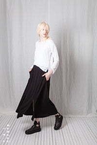 Fluid Long Skirt_Crêpe Georgette