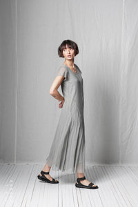 Layered Dart T-Dress_Cotton Mesh + Viscose