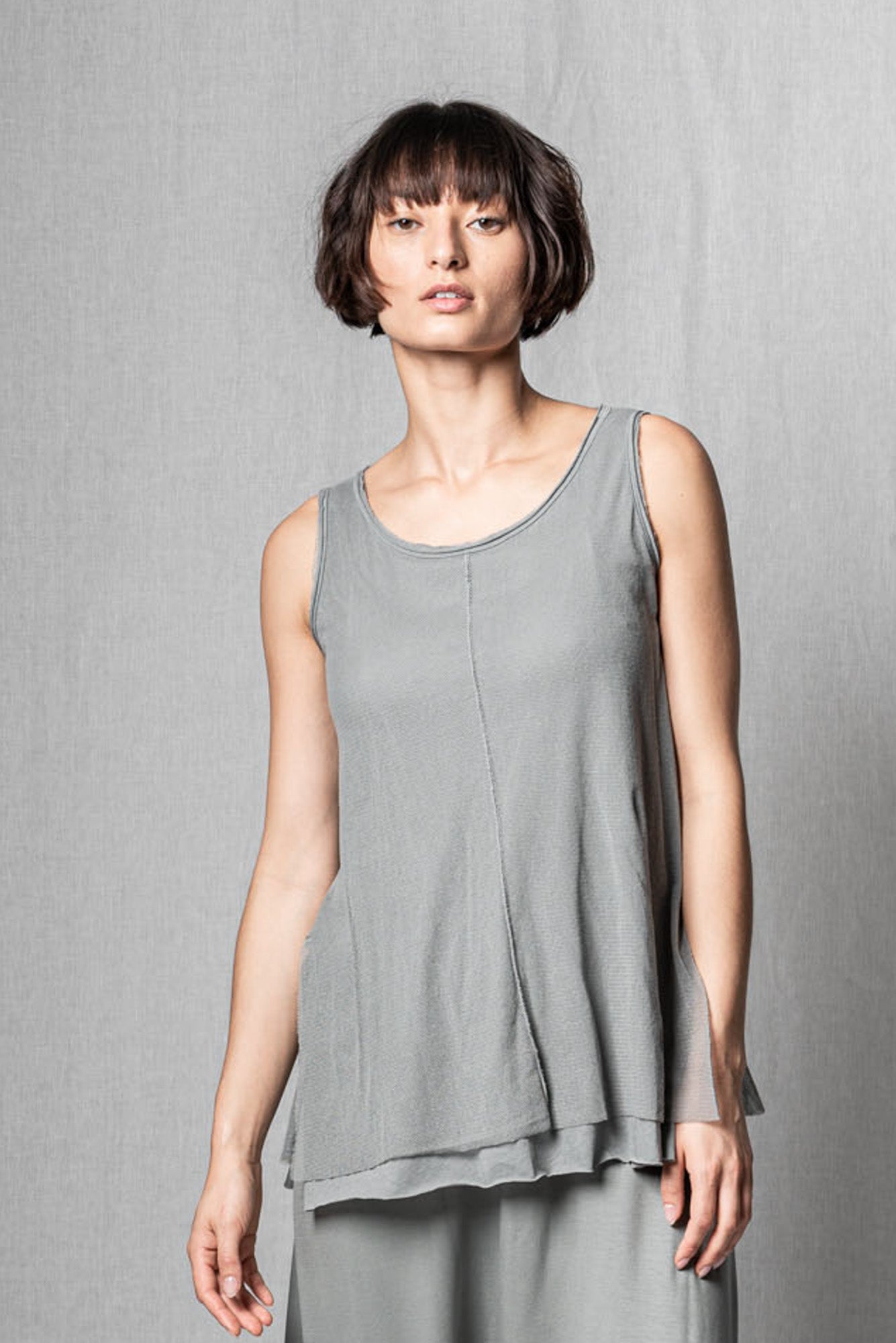 Layered Top_Cotton Mesh + Jersey