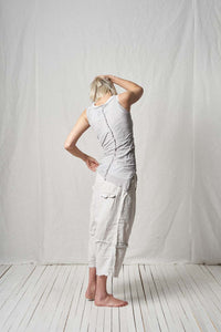 Long Top with Embroidery_Cotton Mesh