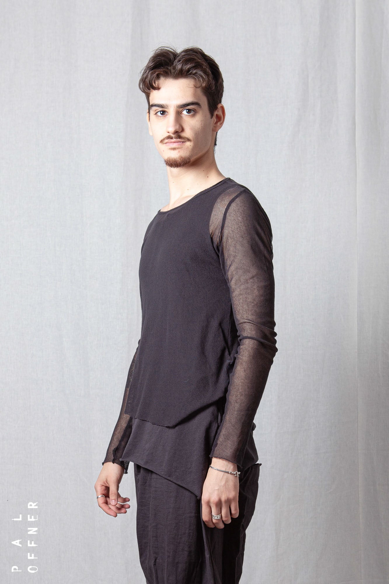 Longsleeve Overlayer Top_Cotton Jersey + Mesh