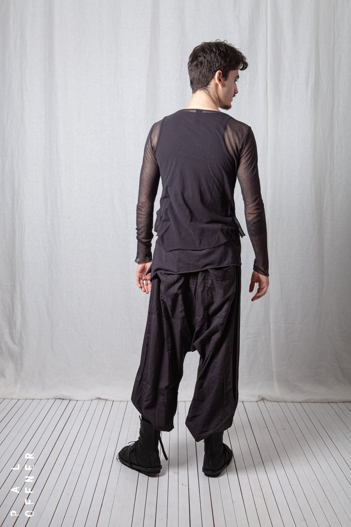 Longsleeve Overlayer Top_Cotton Jersey + Mesh