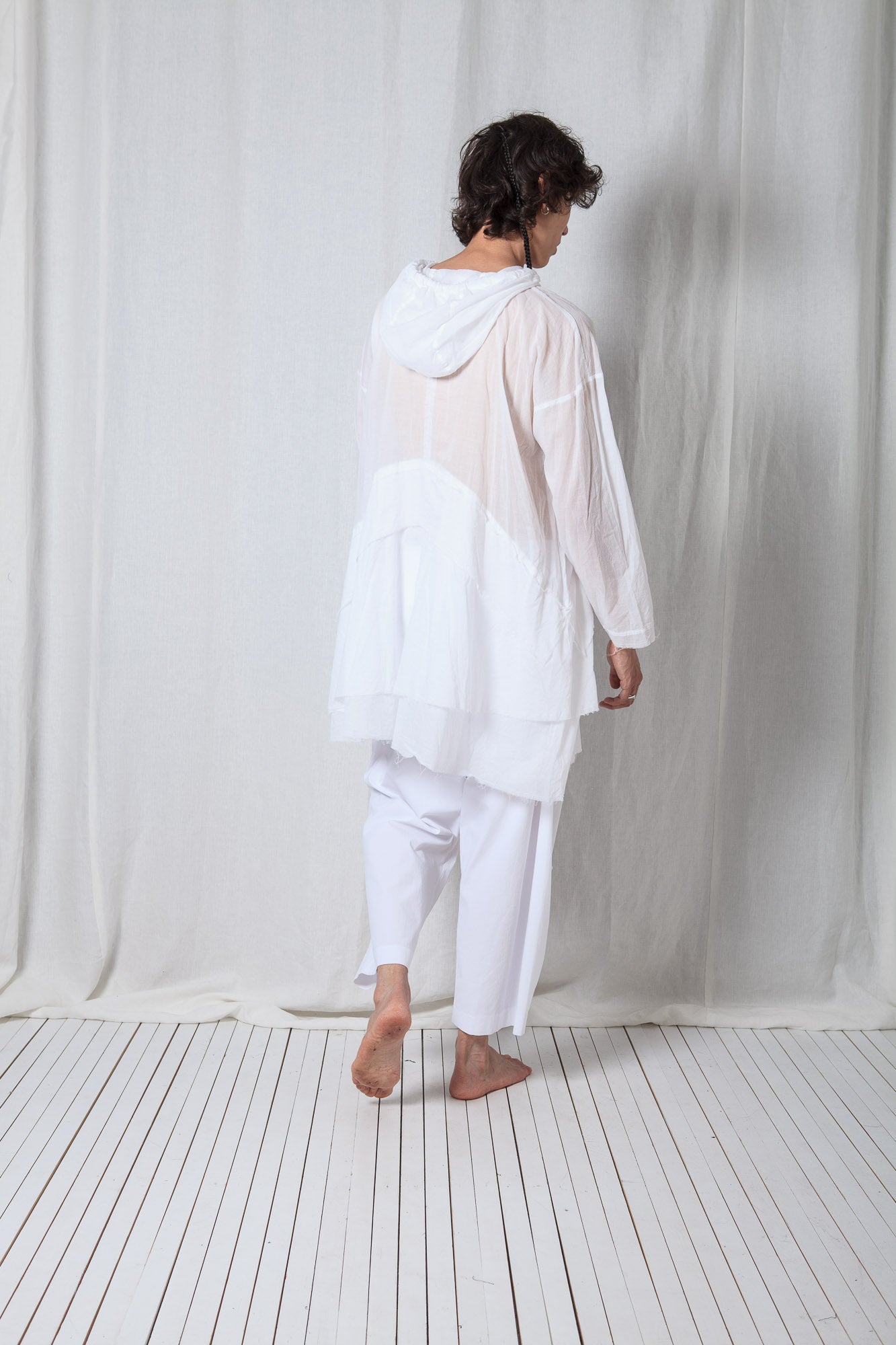 Longsleeved Hoodie Tunic_Sheer Cotton Voile