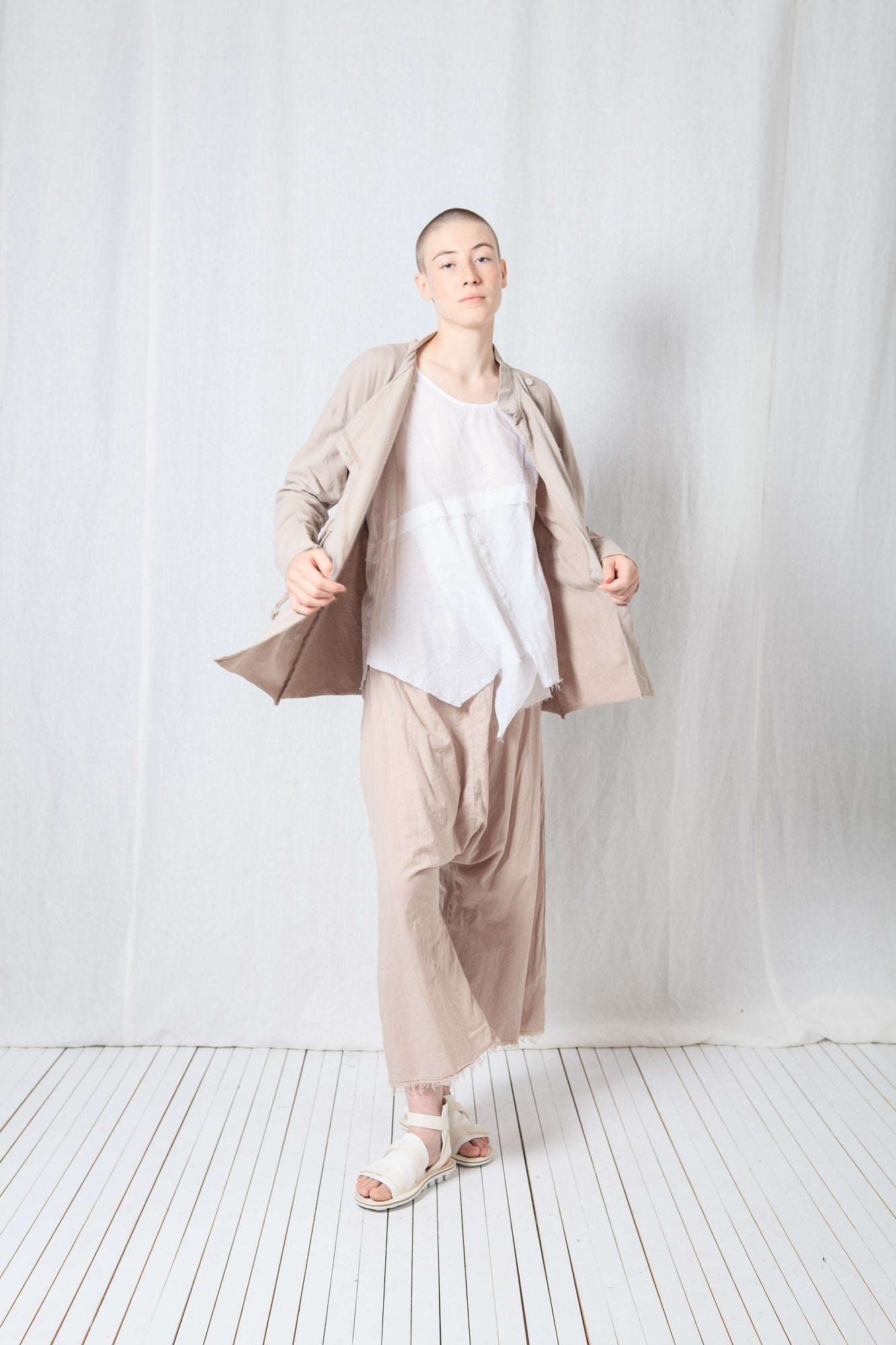 Loose Asymmetric Coat_Cotton Sweat