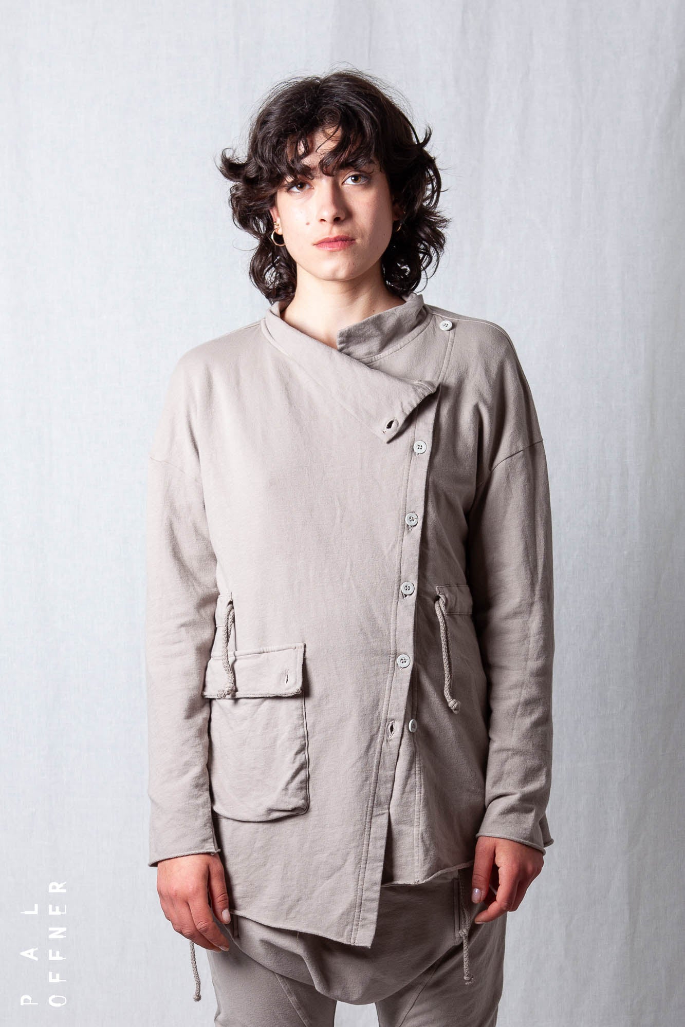 Loose Asymmetric Coat_Cotton Sweat