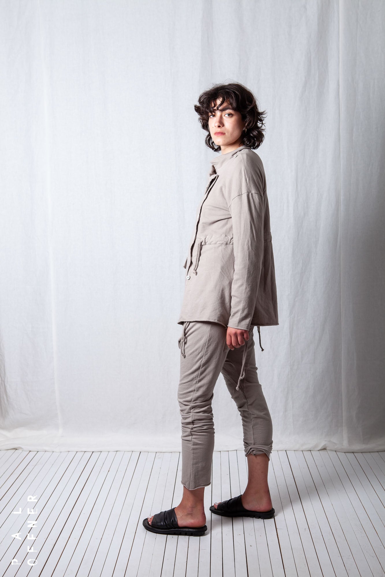 Loose Asymmetric Coat_Cotton Sweat