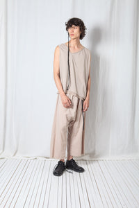 Loose Asymmetric Top_Cotton Jersey + Mesh