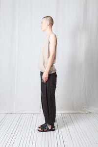 Loose Asymmetric Top_Cotton Jersey + Mesh