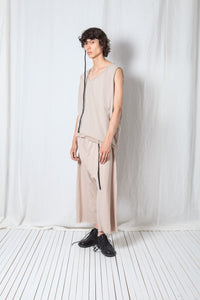 Loose Asymmetric Top_Cotton Jersey + Mesh