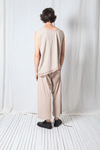 Loose Asymmetric Top_Cotton Jersey + Mesh