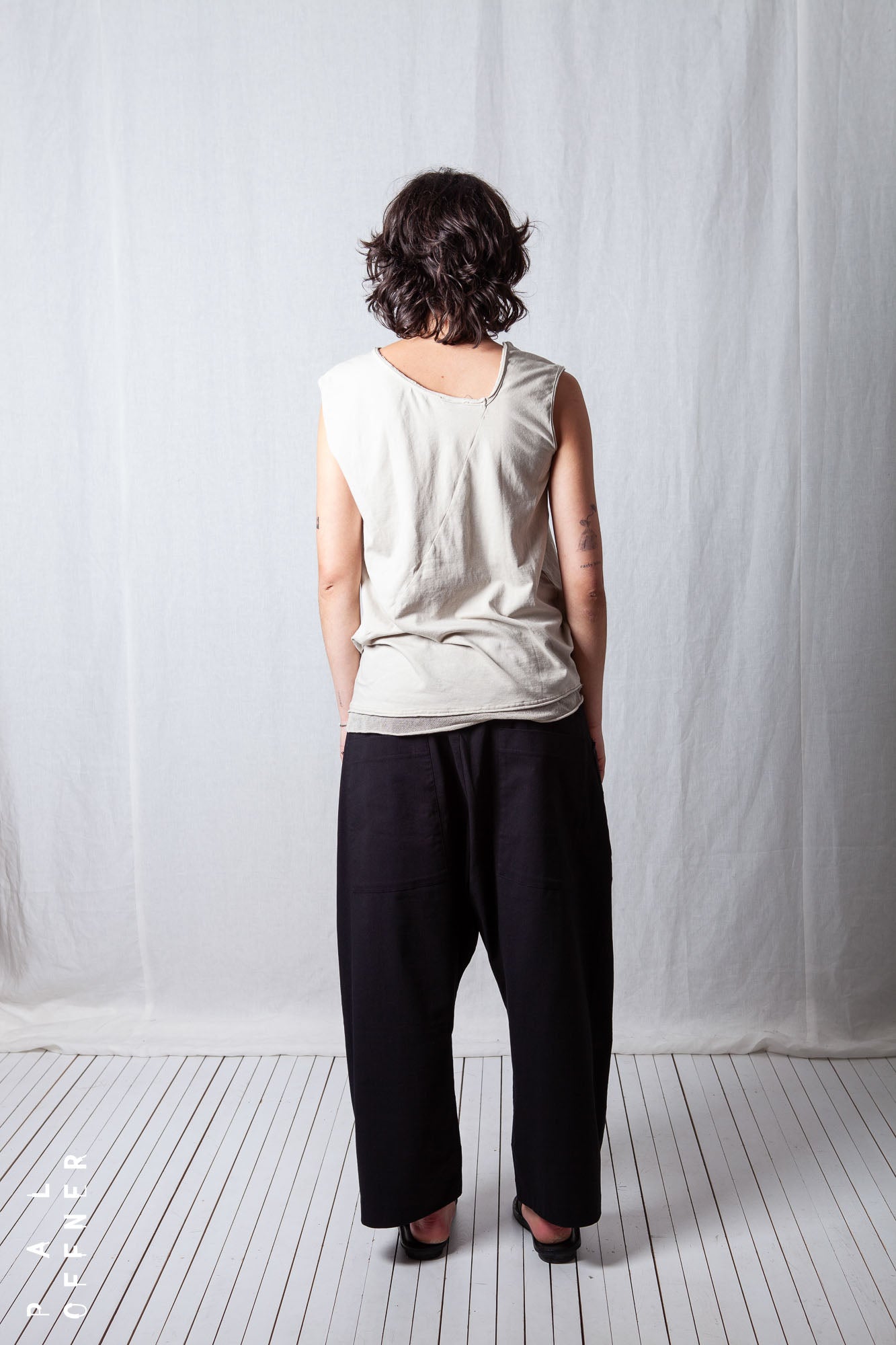 Loose Asymmetric Top_Cotton Jersey + Mesh