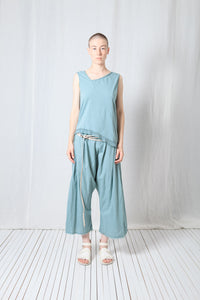 Loose Asymmetric Top_Cotton Jersey + Mesh