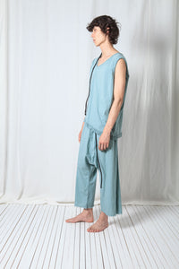 Loose Asymmetric Top_Cotton Jersey + Mesh