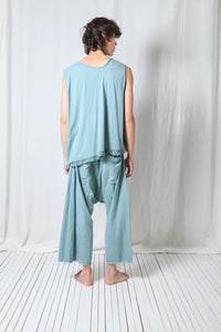 Loose Asymmetric Top_Cotton Jersey + Mesh