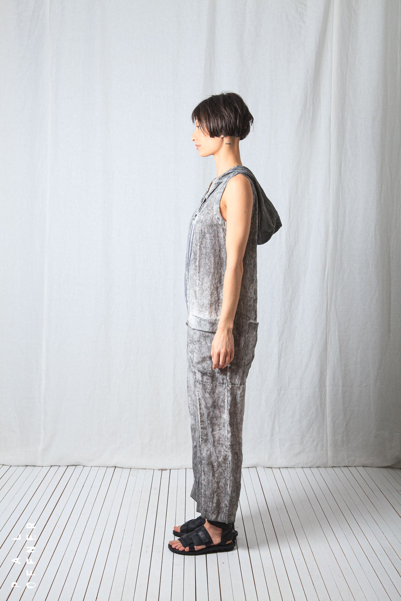 Loose Hooded Overall_Linen