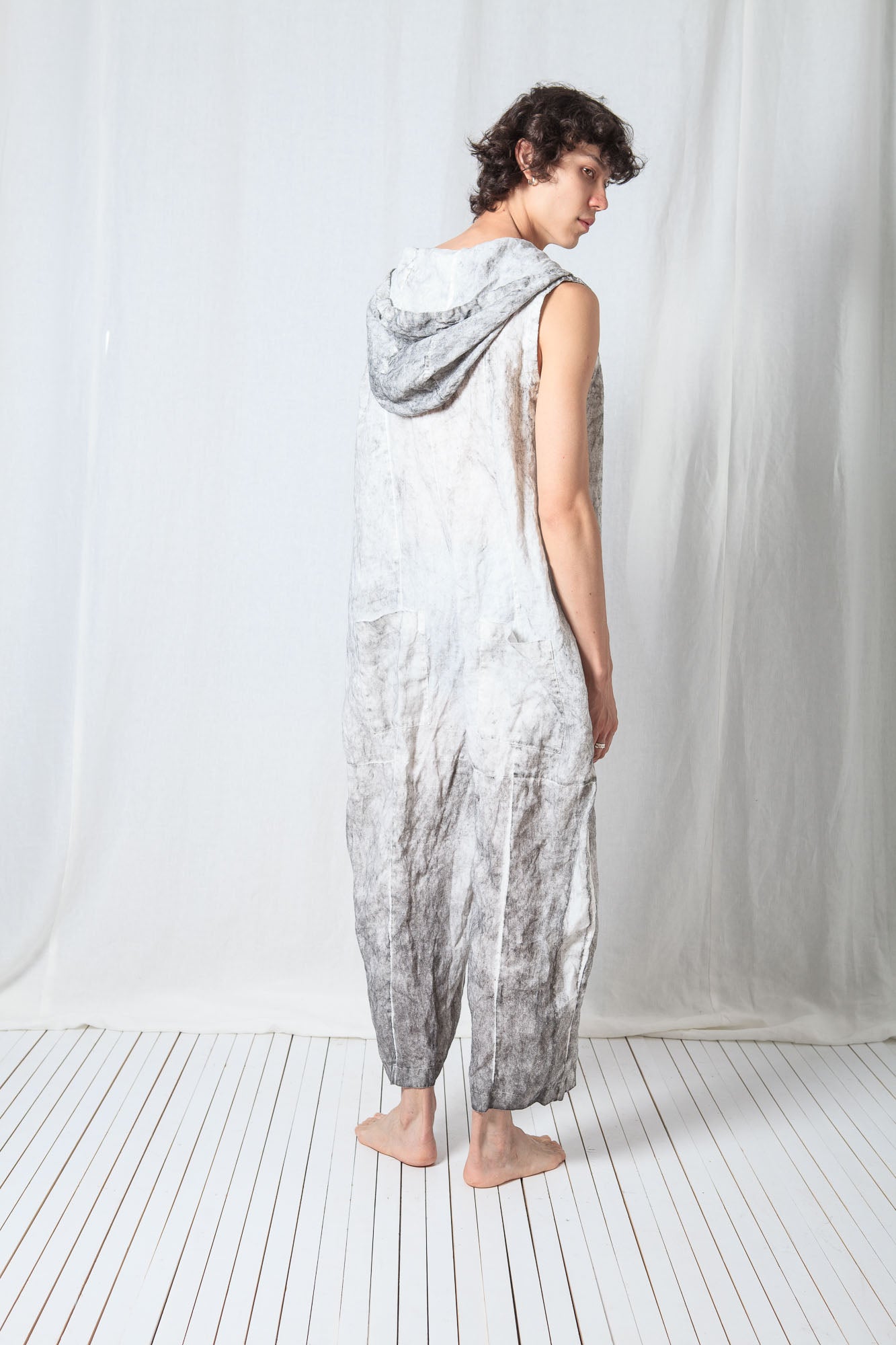 Loose Hooded Overall_Linen