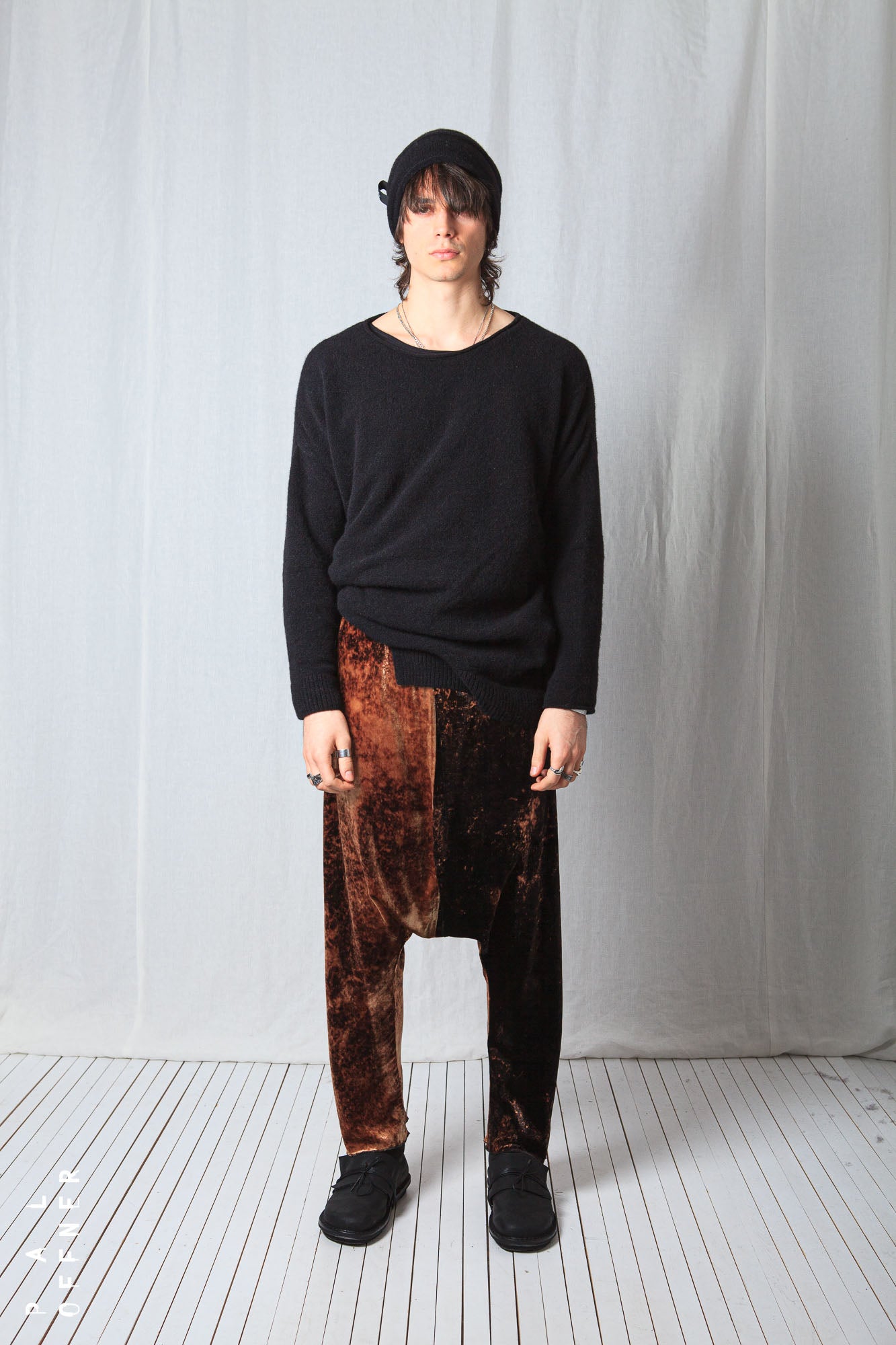 Loose Pull-On Trousers_Fluid Velvet