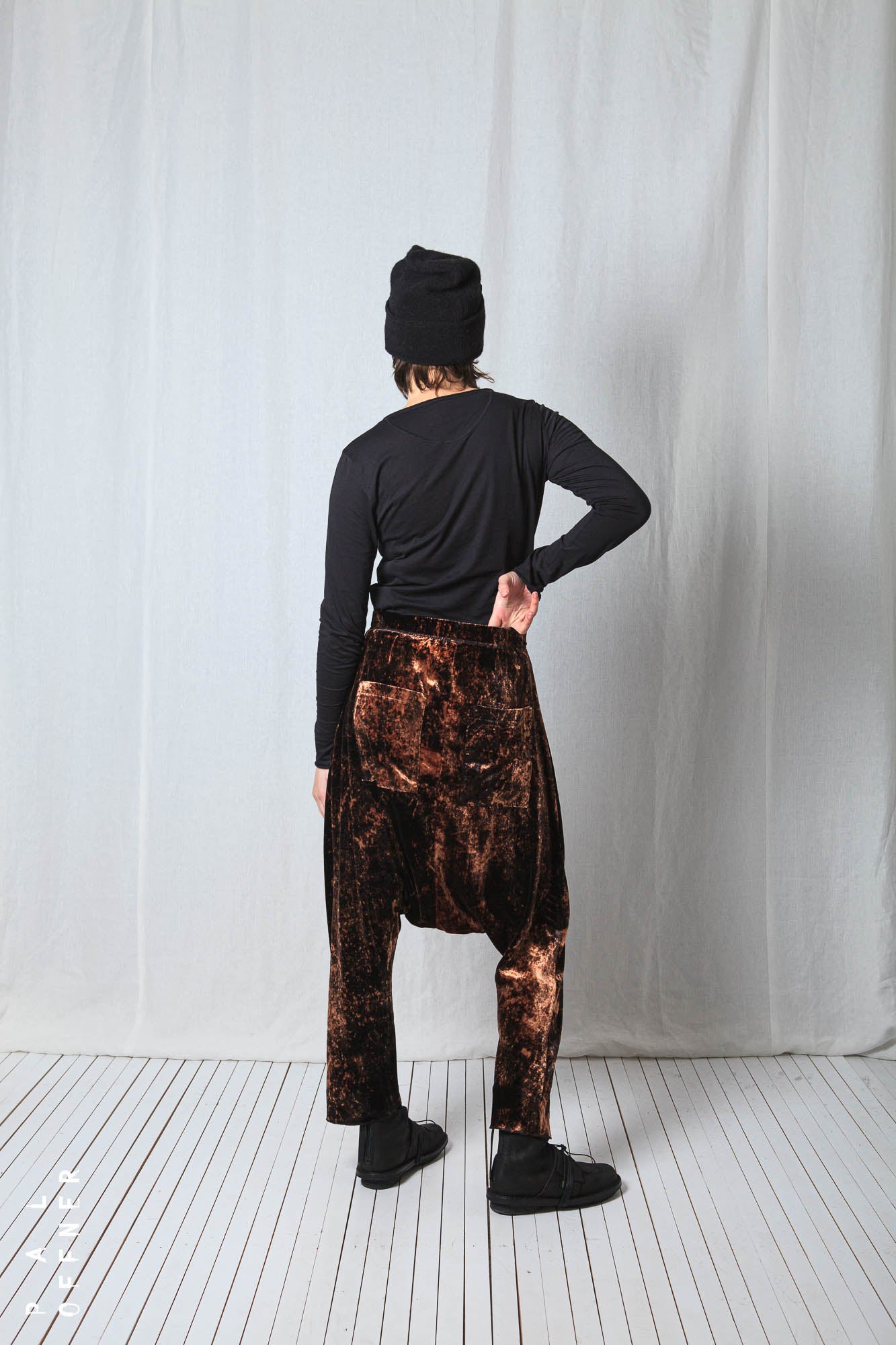 Loose Pull-On Trousers_Fluid Velvet