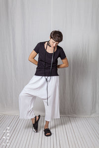 Low Crotch Pull-On Trousers_Light Viscose