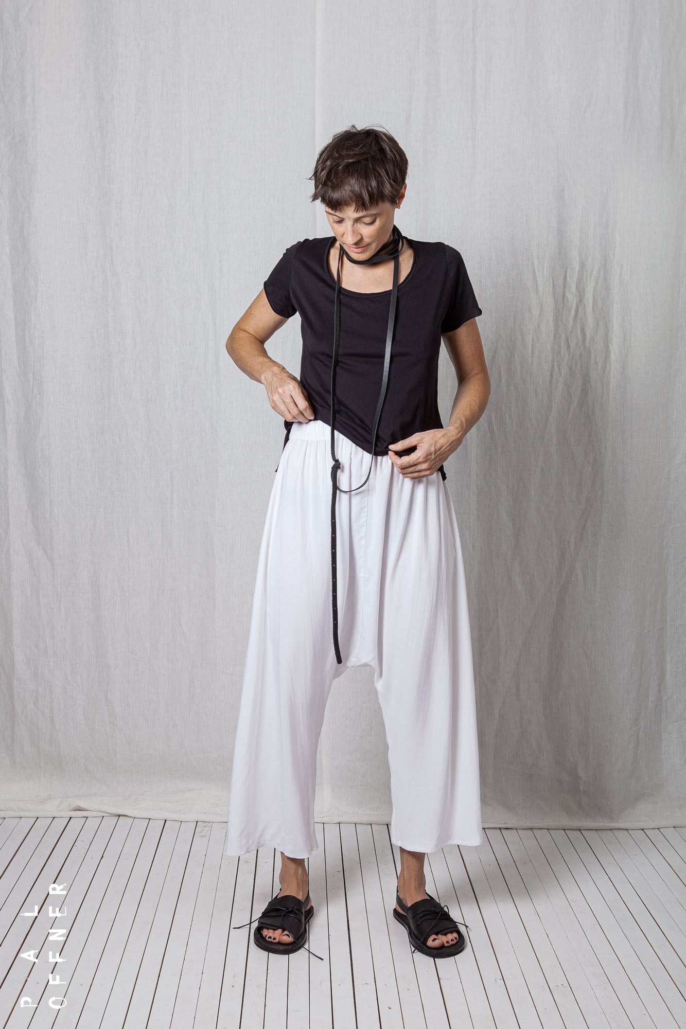 Low Crotch Pull-On Trousers_Light Viscose