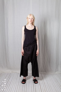 Low Crotch Pull-On Trousers_Sheer Cotton Voile