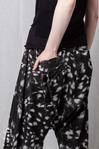 Low Crotch Pull-On Trousers_Sheer Cotton Voile