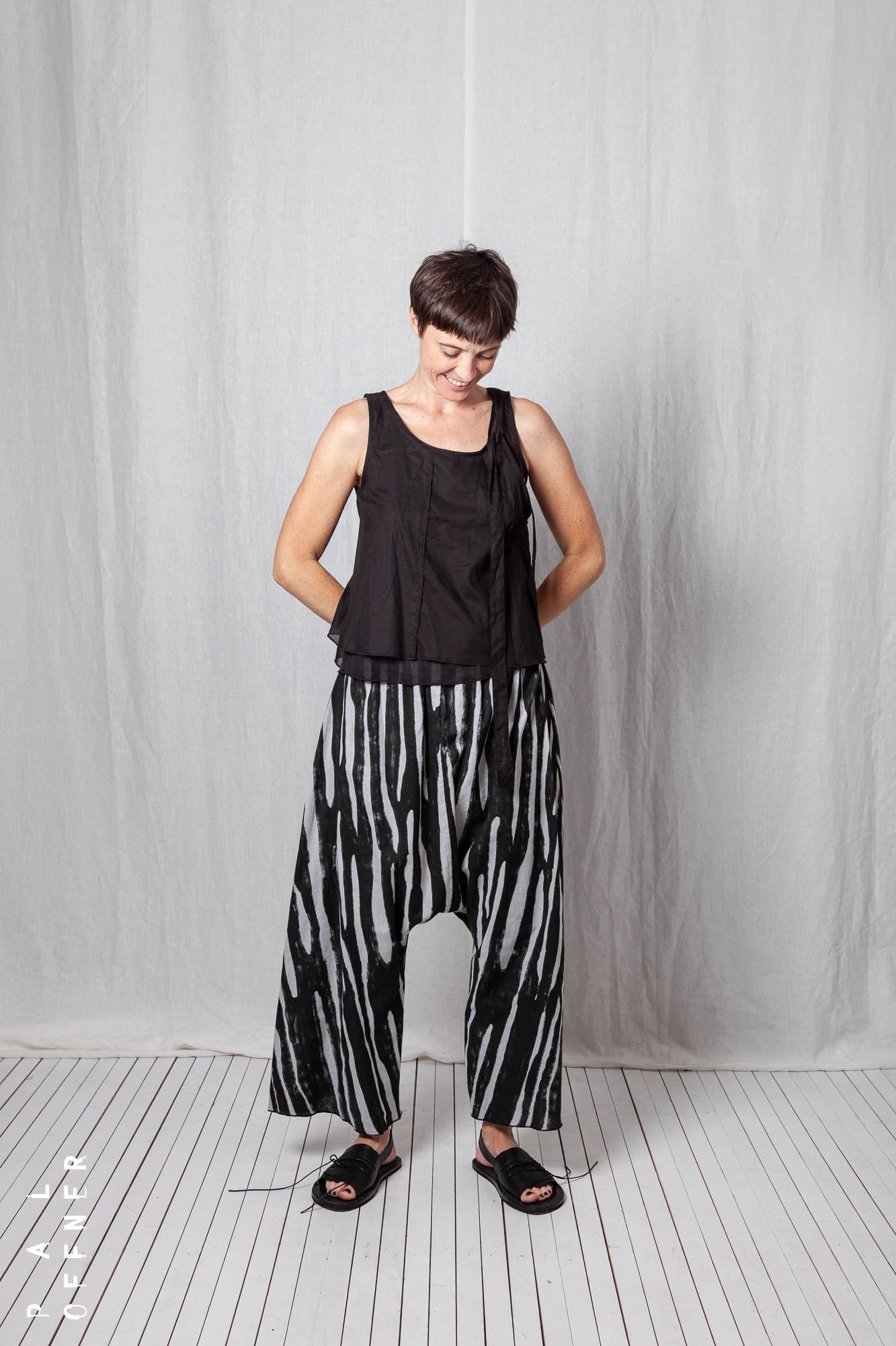 Low Crotch Pull-On Trousers_Sheer Cotton Voile