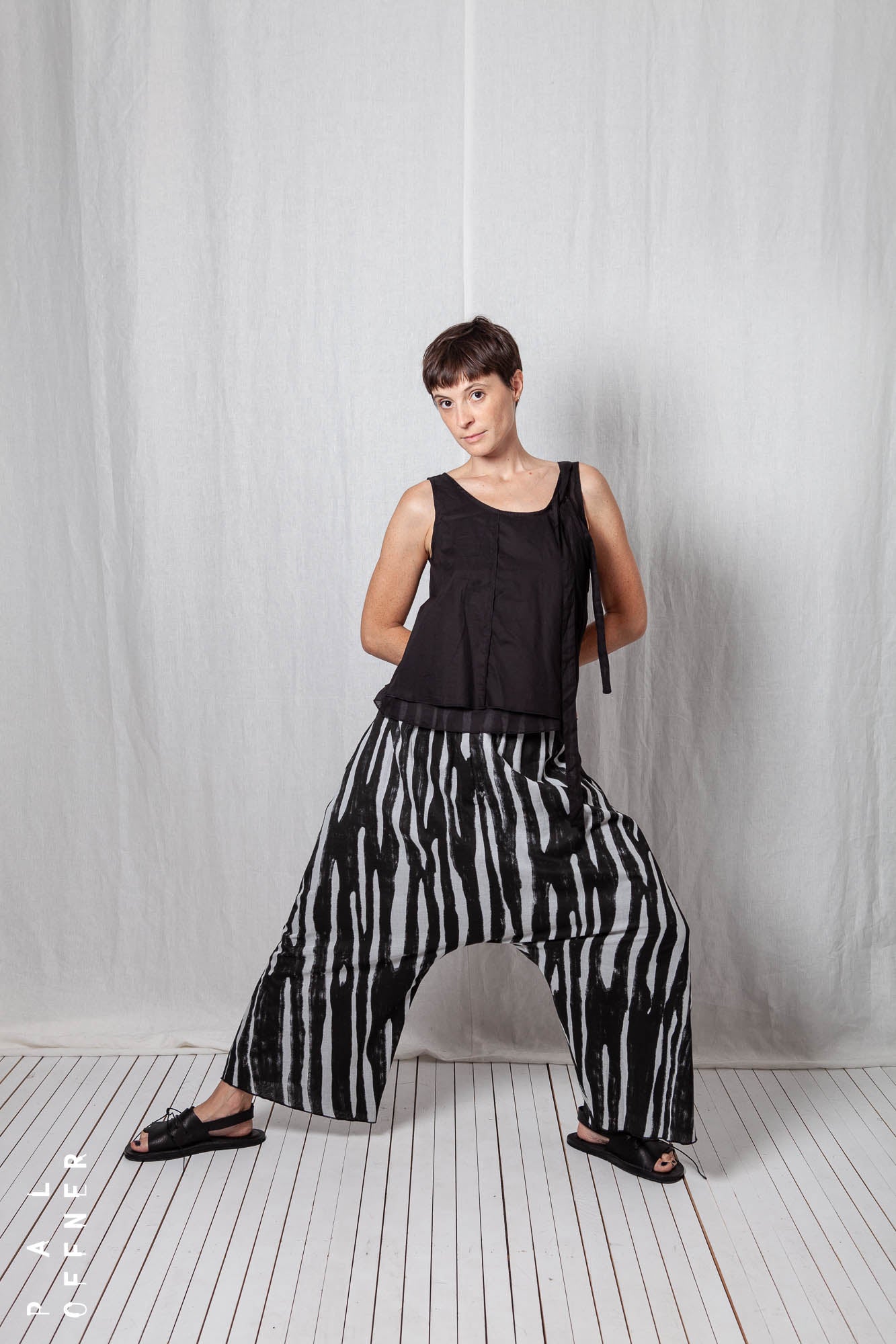 Low Crotch Pull-On Trousers_Sheer Cotton Voile